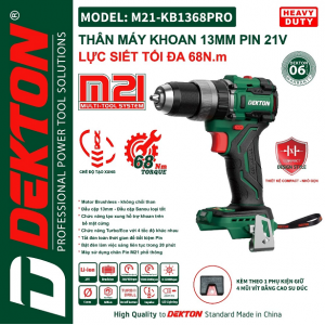 Máy khoan 3 chức năng dùng pin Dekton m21-kb1368pro chưa có pin sạc