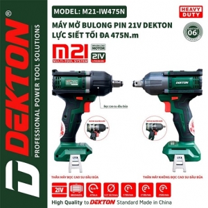 Thân máy siết bulong 475Nm Chính hãng Dekton M21-IW475N (Chân pin Makita)