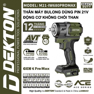 Máy siết bulong dùng pin 21V Dekton M21-IW680 Promax gen 4